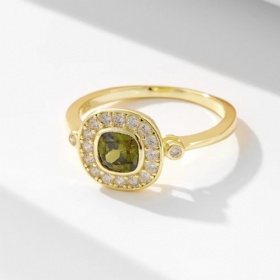 Peridot Halo Ring