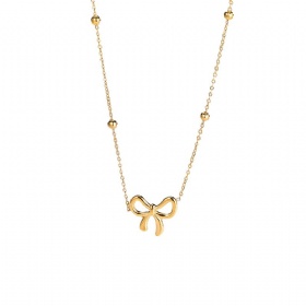 Bowknot Bead Station Necklace