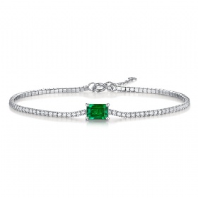 Single Emerald（7mm*9mm） Rectangle Tennis Bracelet