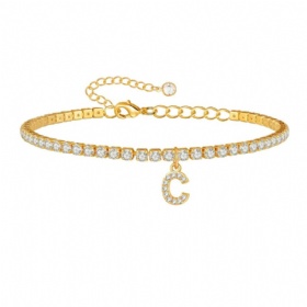 Letter Charm Tennis Bracelet