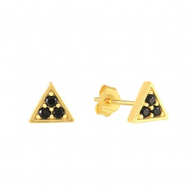 Black Onyx Triangle Studs