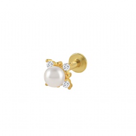 Pearl Diamond Stud