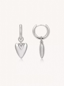 Heart Pendant Hoop Earrings