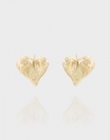 Irregular Texture Heart Shape Earrings