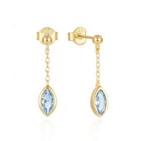 Chain Marquise Zirconia Pendant Earrings