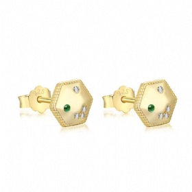 Zirconia Hexagon Studs