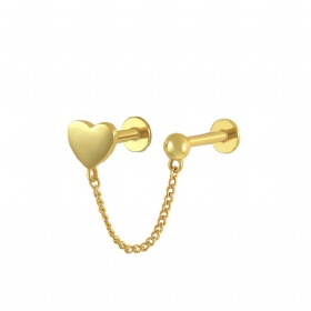 Heart Chain Ear Hole Piercing