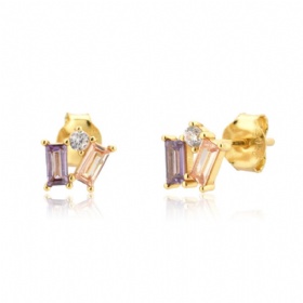 Geometric Colored CZ Studs