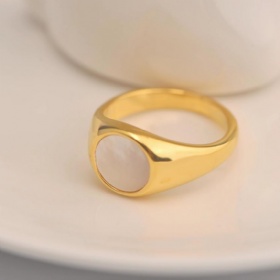 Mother Shell Signet Ring