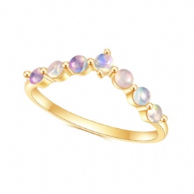 Opal V-shaped Ring