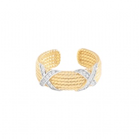 Twist Crossed CZ Open Ring