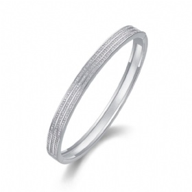 Triple Line Moissanite Bangle