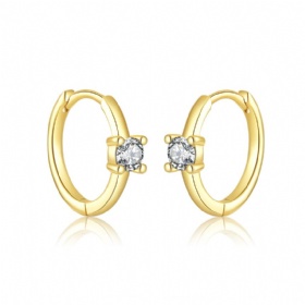 Solitaire Hoop Earrings