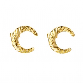 Horn Twist C-shaped Earrings