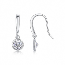 Moissanite Drop Hook Earrings