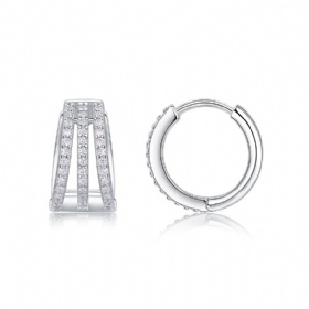 Moissanite Triple Hoop Earrings