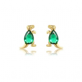 Emerald Dinosaur Studs