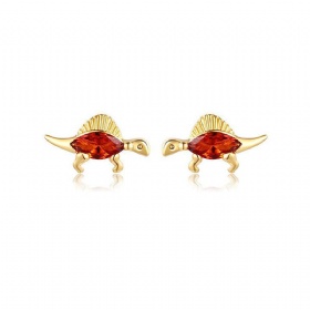 Ruby Dinosaur Studs