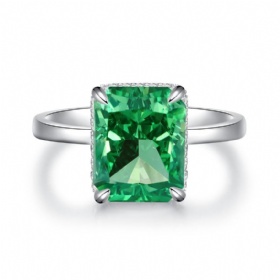 Square Emerald Solitaire Ring