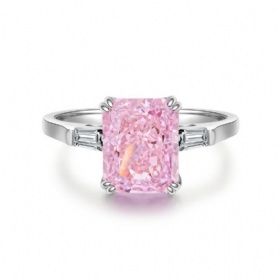 Square Pink Diamond Ring