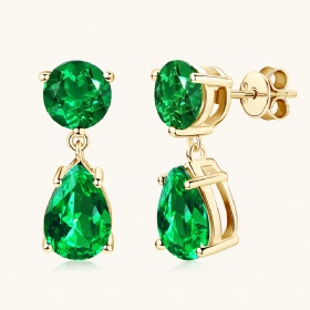 Teardrop Emerald Drop Earrings