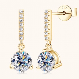 Bar Dangling Moissanite Earrings