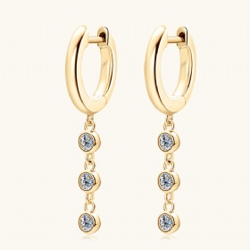 Tassel Moissanite Hoop Earrings