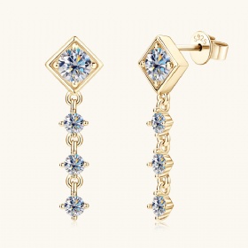 Tassel Moissanite Drop Earrings