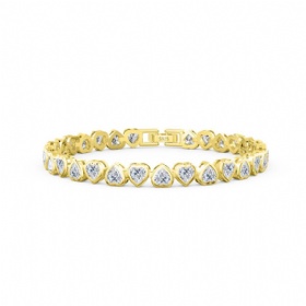 Heart Shaped Diamond Tennis Bracelet