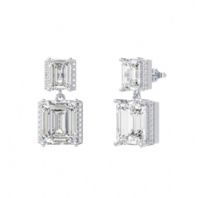 Square CZ Dangling Earrings