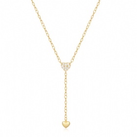 Heart CZ Lariat Necklace