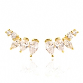 Irregular Diamond Climber Earrings