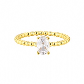 Oval Diamond Bead Ring