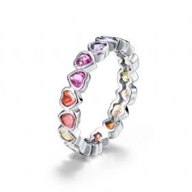 Heart Shaped Gems Eternity Ring