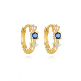 Pearl CZ Hoop Earrings