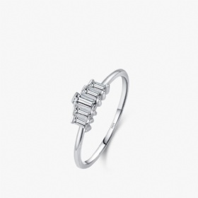 Baguette CZ Crown Ring