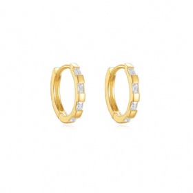 Rectangular CZ Hoop Earrings