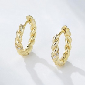 CZ Twist Hoop Earrings