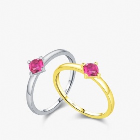 Garnet Solitaire Ring