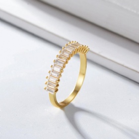 Baguette CZ Half Eternity Ring