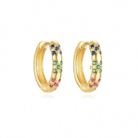 Colorful CZ Hoop Earrings