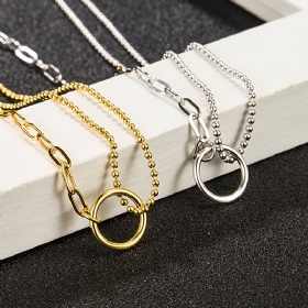 Circle Double Chain Necklace