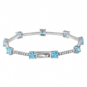 Aquamarine Station Bracelet