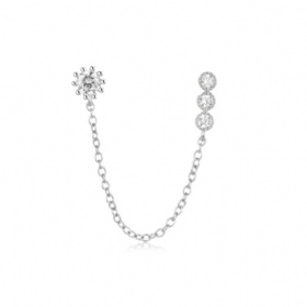 Round Diamond Chain Earrings