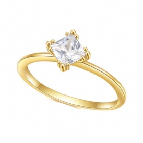 Square CZ Solitaire Ring