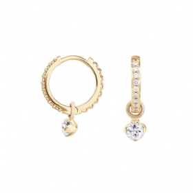 Diamond Dangling Hoop Earrings