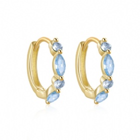 Geometric CZ Hoop Earrings