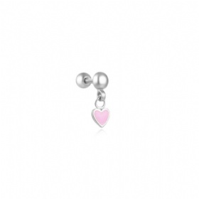 Heart Enamel Dangling Piercing Earrings