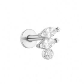 Marquise Round Diamond Piercing Earrings