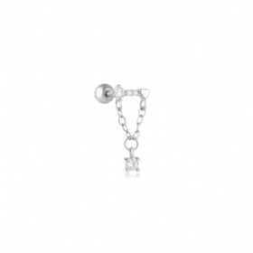 Diamond Chain Dangling Piercing Earrings